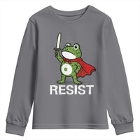 Resist Frog With Sword Youth Sweatshirt No Kings Portland Protest - Wonder Print Shop