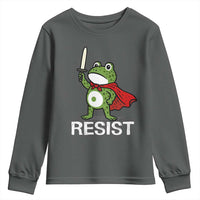 Resist Frog With Sword Youth Sweatshirt No Kings Portland Protest - Wonder Print Shop