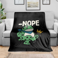 No Kings in America Portland Frog Throw Blanket Funny Political Meme - Wonder Print Shop