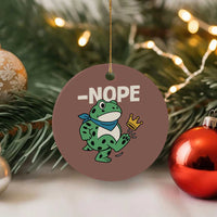 No Kings in America Portland Frog Ceramic Ornament Funny Political Meme - Wonder Print Shop