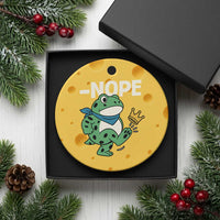No Kings in America Portland Frog Ceramic Ornament Funny Political Meme - Wonder Print Shop