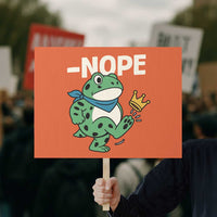 No Kings in America Portland Frog Protest Sign Funny Political Meme - Wonder Print Shop