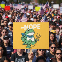 No Kings in America Portland Frog Protest Sign Funny Political Meme - Wonder Print Shop