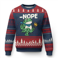No Kings in America Portland Frog Ugly Christmas Sweater Funny Political Meme - Wonder Print Shop