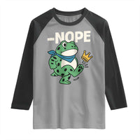 No Kings in America Portland Frog Raglan Shirt Funny Political Meme - Wonder Print Shop