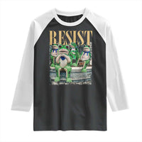 Portland Frog Resist Protest Raglan Shirt 80s Frogs Deportation Resistance - Wonder Print Shop