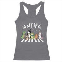 Resist Frog Protest Racerback Tank Top Antifa Inflatable Costume Portland Frog Political Satire - Wonder Print Shop