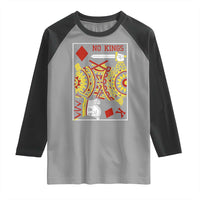 No Kings in America Raglan Shirt Resist Protest Playing Card - Wonder Print Shop