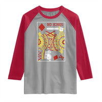 No Kings in America Raglan Shirt Resist Protest Playing Card - Wonder Print Shop