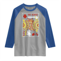 No Kings in America Raglan Shirt Resist Protest Playing Card - Wonder Print Shop