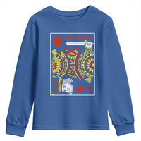 No Kings in America Youth Sweatshirt Resist Protest Playing Card - Wonder Print Shop
