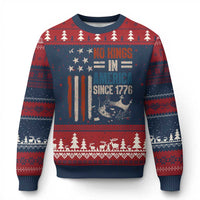 No Kings in America Ugly Christmas Sweater Since 1776 Social Justice American Flag - Wonder Print Shop