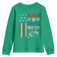 No Kings in America Youth Sweatshirt Since 1776 Social Justice American Flag - Wonder Print Shop