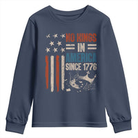 No Kings in America Youth Sweatshirt Since 1776 Social Justice American Flag - Wonder Print Shop