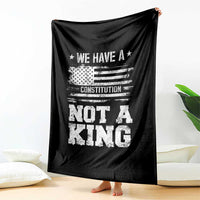 No Kings in America Throw Blanket We Have A Constitution Not A King Resist US Flag - Wonder Print Shop