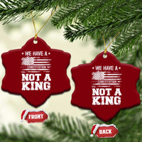 No Kings in America Ceramic Ornament We Have A Constitution Not A King Resist US Flag - Wonder Print Shop