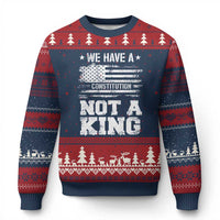 No Kings in America Ugly Christmas Sweater We Have A Constitution Not A King Resist US Flag - Wonder Print Shop