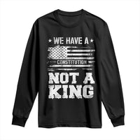 No Kings in America Long Sleeve Shirt We Have A Constitution Not A King Resist US Flag - Wonder Print Shop