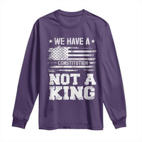 No Kings in America Long Sleeve Shirt We Have A Constitution Not A King Resist US Flag - Wonder Print Shop