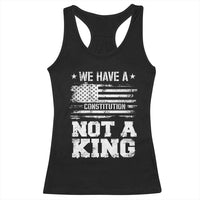 No Kings in America Racerback Tank Top We Have A Constitution Not A King Resist US Flag - Wonder Print Shop