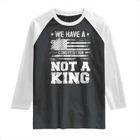 No Kings in America Raglan Shirt We Have A Constitution Not A King Resist US Flag - Wonder Print Shop