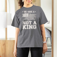 No Kings in America T Shirt For Women We Have A Constitution Not A King Resist US Flag - Wonder Print Shop