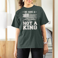 No Kings in America T Shirt For Women We Have A Constitution Not A King Resist US Flag - Wonder Print Shop