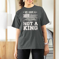 No Kings in America T Shirt For Women We Have A Constitution Not A King Resist US Flag - Wonder Print Shop