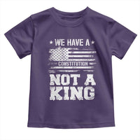 No Kings in America Toddler T Shirt We Have A Constitution Not A King Resist US Flag - Wonder Print Shop