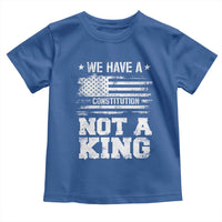 No Kings in America Toddler T Shirt We Have A Constitution Not A King Resist US Flag - Wonder Print Shop