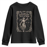 No Kings in America Youth Sweatshirt We Have A Constitution Not A King Resist - Wonder Print Shop