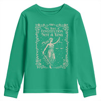 No Kings in America Youth Sweatshirt We Have A Constitution Not A King Resist - Wonder Print Shop