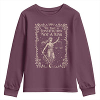 No Kings in America Youth Sweatshirt We Have A Constitution Not A King Resist - Wonder Print Shop