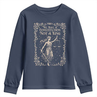 No Kings in America Youth Sweatshirt We Have A Constitution Not A King Resist - Wonder Print Shop
