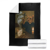 Funny Exorcist Cat Meme Throw Blanket Dark Humor Cat - Wonder Print Shop