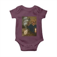 Funny Exorcist Cat Meme Baby Onesie Dark Humor Cat - Wonder Print Shop