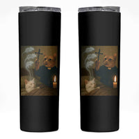 Funny Exorcist Cat Meme Skinny Tumbler Dark Humor Cat - Wonder Print Shop