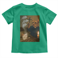 Funny Exorcist Cat Meme Toddler T Shirt Dark Humor Cat - Wonder Print Shop
