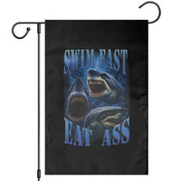 Retro Sharks Garden Flag Swim Fast Eat Ass Vintage 90s Bootleg Graphic - Wonder Print Shop