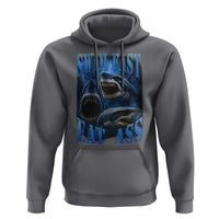 Retro Sharks Hoodie Swim Fast Eat Ass Vintage 90s Bootleg Graphic - Wonder Print Shop