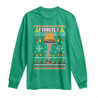 Leg Lamp Ugly Christmas Long Sleeve Shirt Funny Xmas Movie Fragile - Wonder Print Shop
