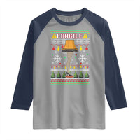 Leg Lamp Ugly Christmas Raglan Shirt Funny Xmas Movie Fragile - Wonder Print Shop