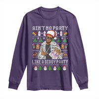 Funny Christmas Diddy Long Sleeve Shirt Aint No Party Like A Diddy Party Baby Oil Ugly Xmas - Wonder Print Shop
