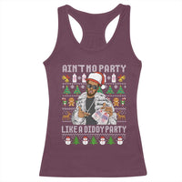 Funny Christmas Diddy Racerback Tank Top Aint No Party Like A Diddy Party Baby Oil Ugly Xmas - Wonder Print Shop