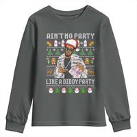 Funny Christmas Diddy Youth Sweatshirt Aint No Party Like A Diddy Party Baby Oil Ugly Xmas - Wonder Print Shop