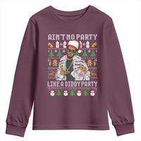 Funny Christmas Diddy Youth Sweatshirt Aint No Party Like A Diddy Party Baby Oil Ugly Xmas - Wonder Print Shop