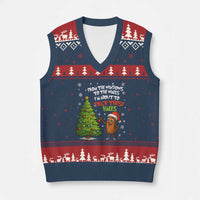 Funny Xmas Italian Brainrot V-Neck Knit Sweater Vest Funny Memes From The Windows to the Walls I'm About To - Wonder Print Shop