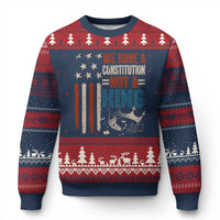 No Kings Protest Ugly Christmas Sweater We Have A Constitution Not A King American Flag - Wonder Print Shop