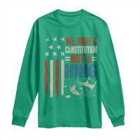 No Kings Protest Long Sleeve Shirt We Have A Constitution Not A King American Flag - Wonder Print Shop