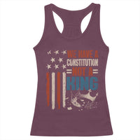 No Kings Protest Racerback Tank Top We Have A Constitution Not A King American Flag - Wonder Print Shop